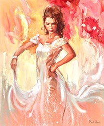White Dress Dancer by Mark Spain - Original Painting on Stretched Canvas sized 20x24 inches. Available from Whitewall Galleries